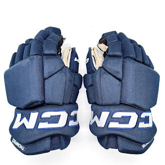 Gants de hockey CCM HGTKXP Pro Stock d'occasion (bleu marine)